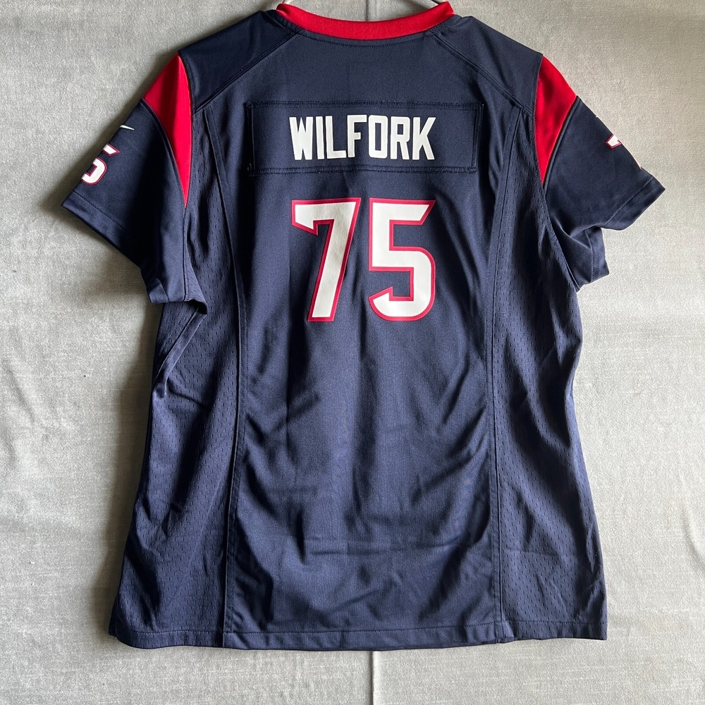 Houston Texans‎ Wilfork #75 Jersey XL Women's Nike NFL On Field Blue Red - Picture 3 of 12